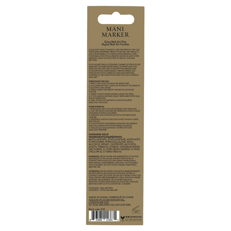 Nails Inc. Nail Art - Gold - 0.1 fl oz