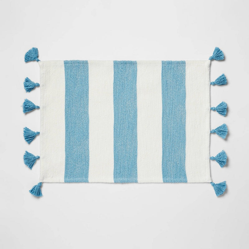 Cotton Preppy Stripe Placemat Blue/White - Opalhouse