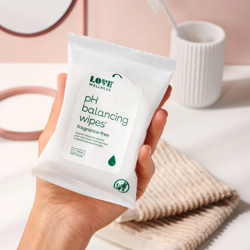 Love Wellness pH Balancing Wipes for Sensitive Intimate Care Unscented - 15ct