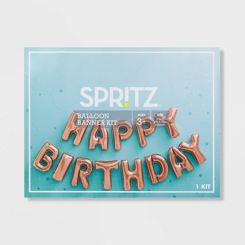 "Happy Birthday" Balloon Rose Gold - Spritz