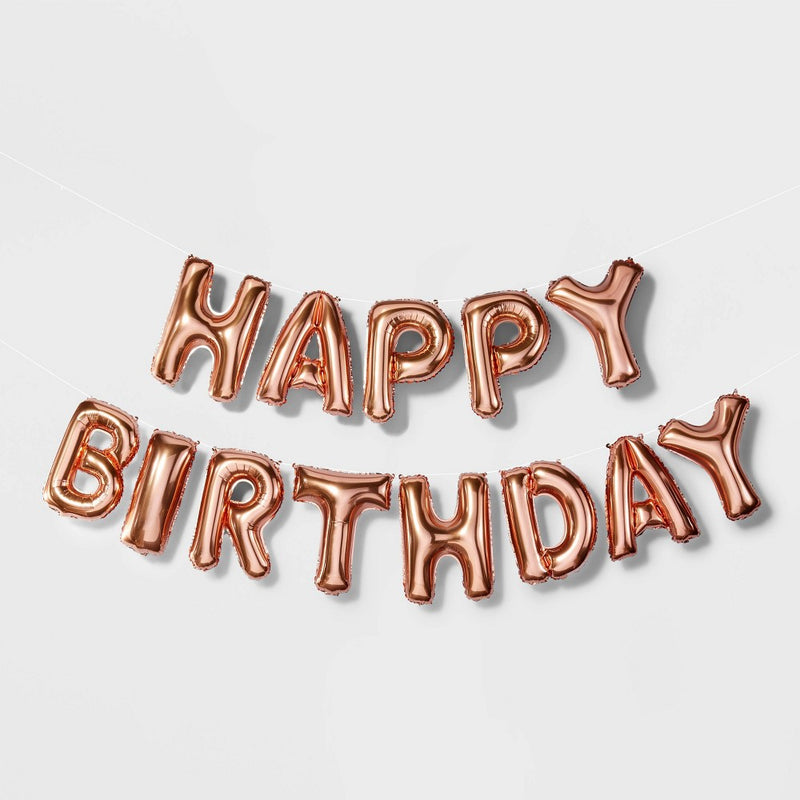 "Happy Birthday" Balloon Rose Gold - Spritz