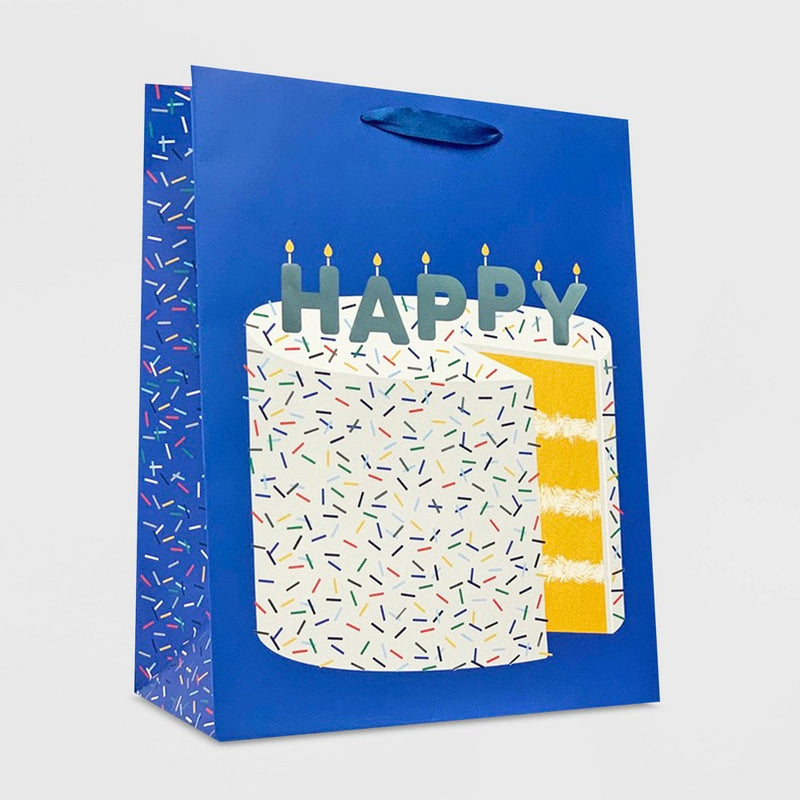Medium Happy Cake Gift Bag Blue - Spritz