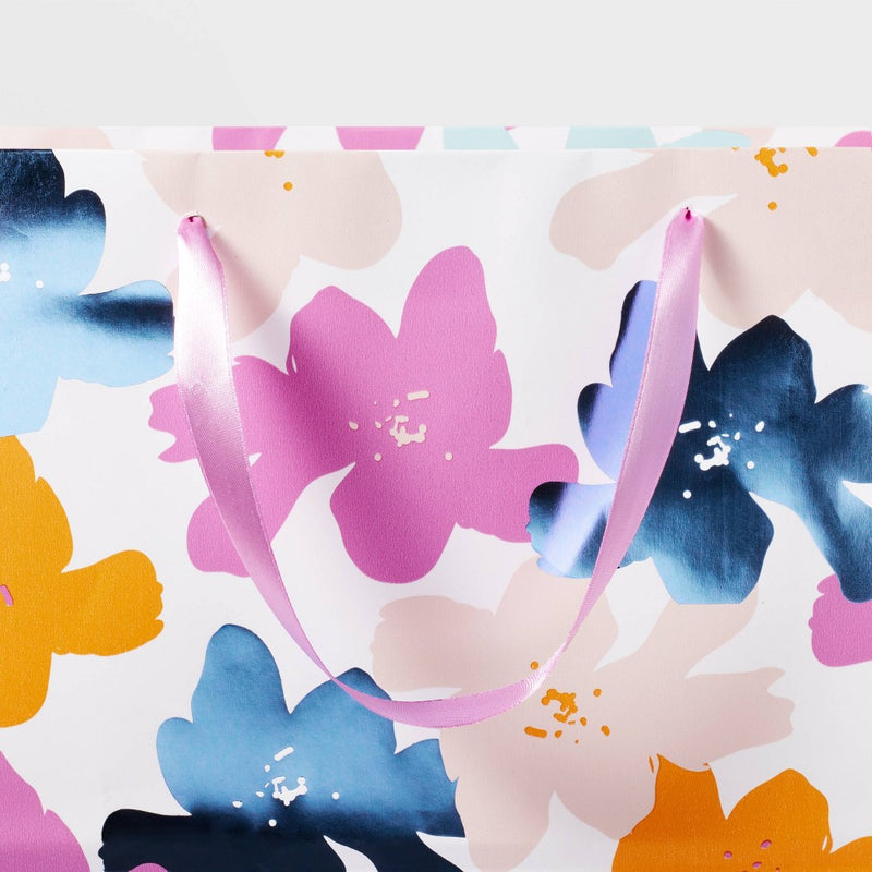 Square Bag Floral with Blue Foil - Spritz (LOCAL PICKUP ONLY)