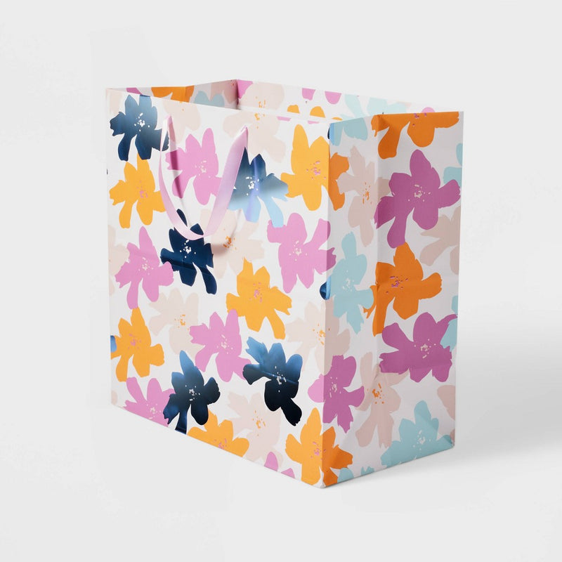 Square Bag Floral with Blue Foil - Spritz (LOCAL PICKUP ONLY)