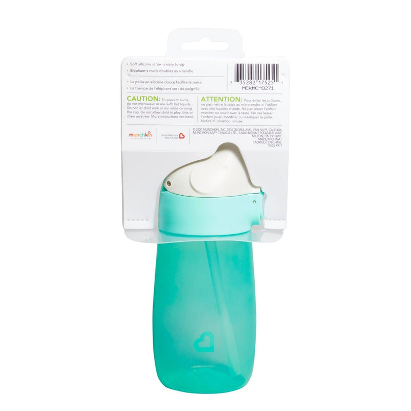 Munchkin Flip N Lock Elephant Straw Cup - Mint - 12oz