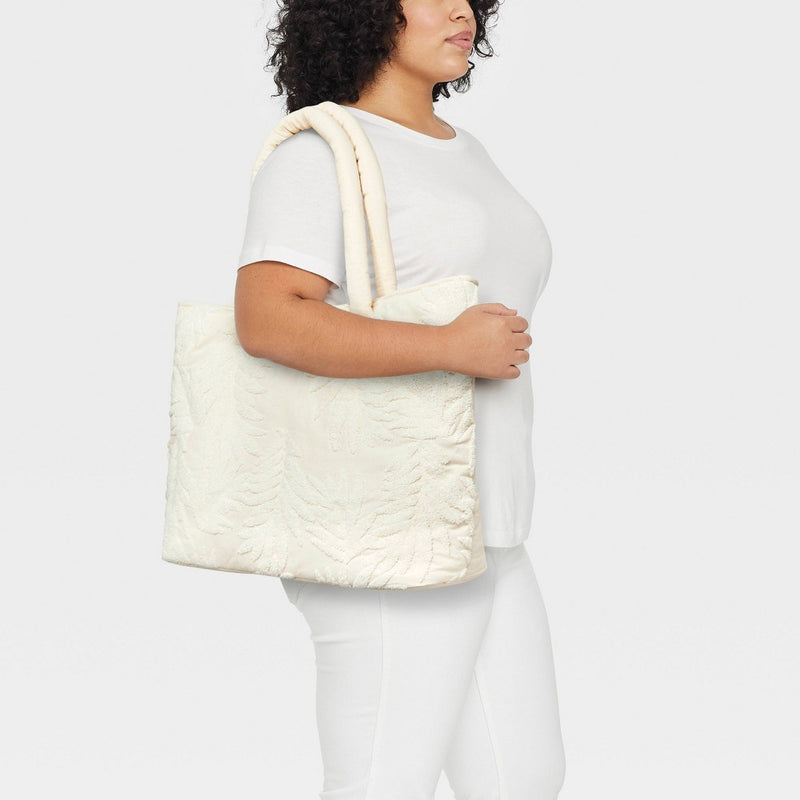 Terry Tote Handbag - Shade & Shore White