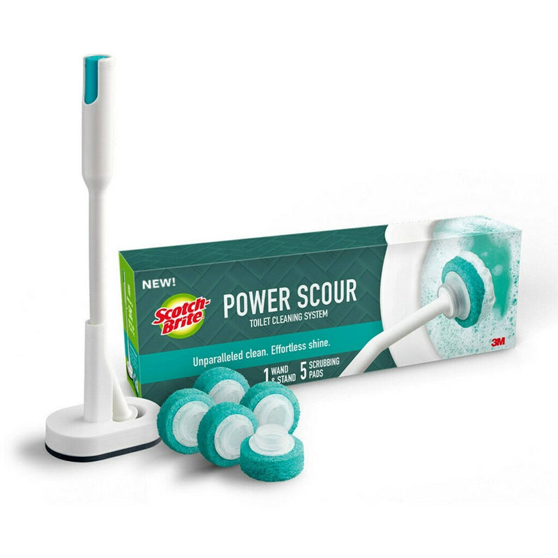 Scotch-Brite Power Scour Toilet Cleaning System - 1 Wand & Stand and 5 Scrubbing Pads