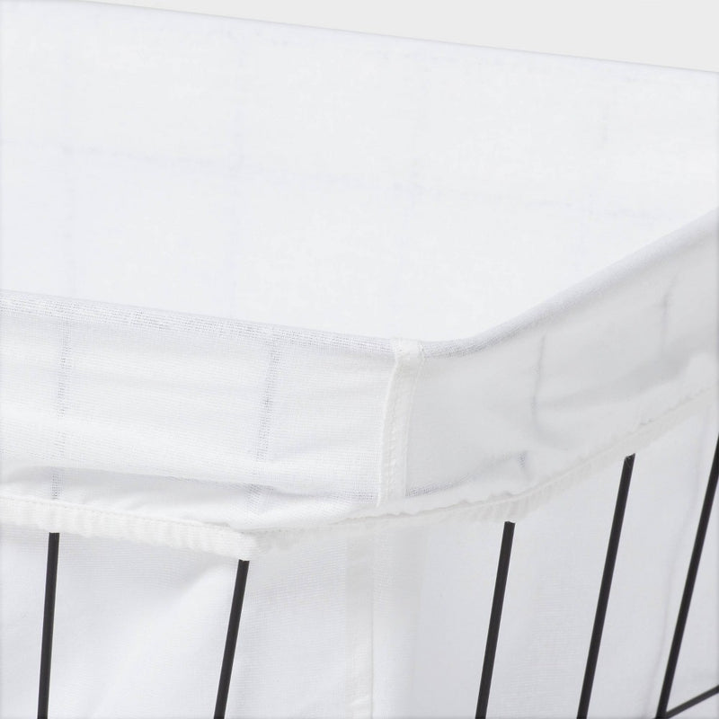 Metal Wire Laundry Basket with Fabric Liner - Brightroom
