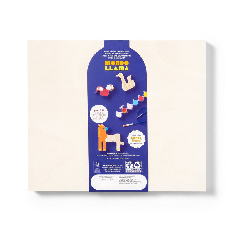 Paint-Your-Own Wood Animals Kit - Mondo Llama