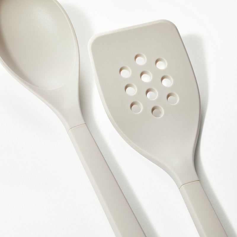 10pc Soft Grip Nylon Kitchen Utensil Set Gray - Figmint