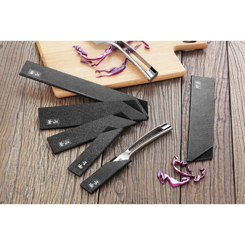 Cangshan 6pc Chef's Knives Blade Guard Set Black