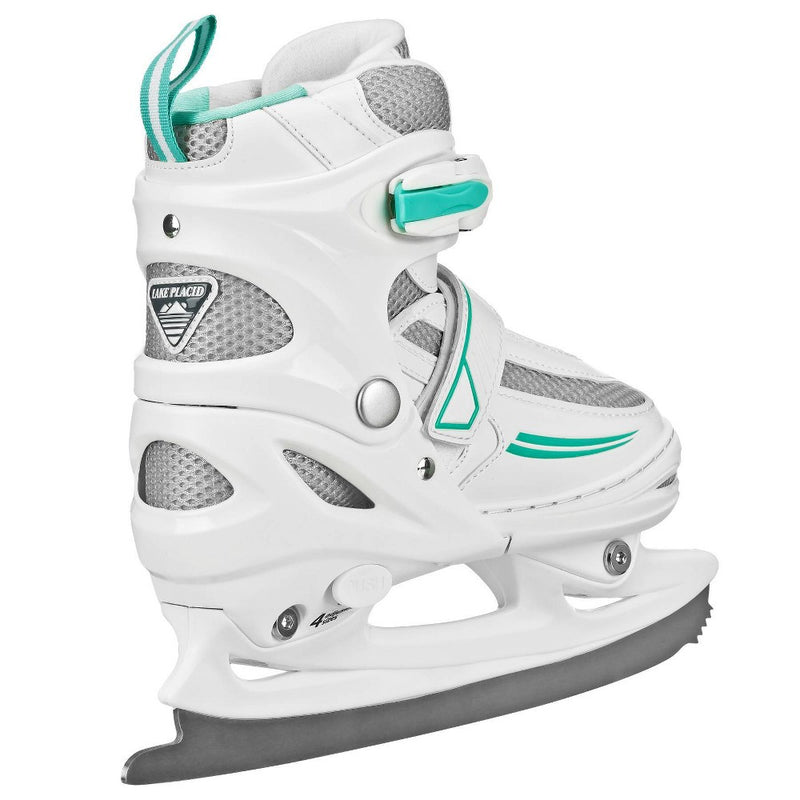 Lake Placid SUMMIT Adjustable Ice Skate White/Mint - S (10J-13)