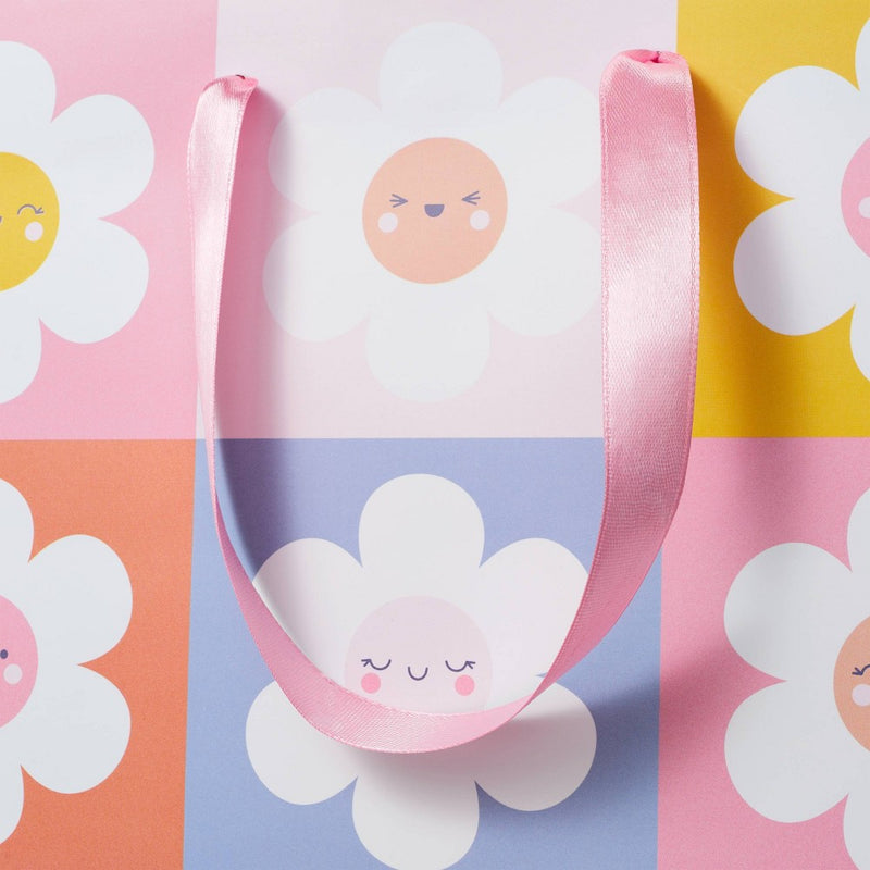 Daisy Checkers Medium Birthday Gift Bag - Spritz