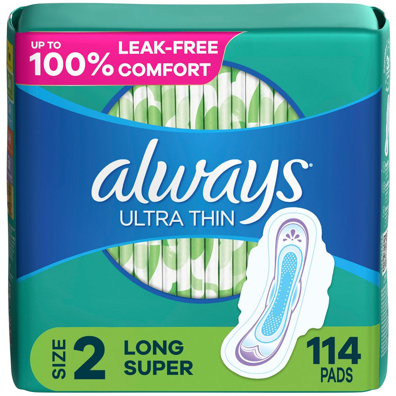 Always Ultra Thin Long with Wings Super Maxi Pads - Size 2 - 38ct