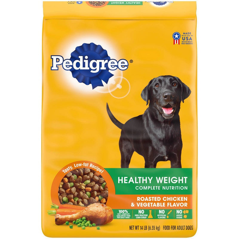 Pedigree Healthy Weight Roasted Chicken & Vegetable Flavor Adult Complete Nutrition Dry Dog Food - 14lbs