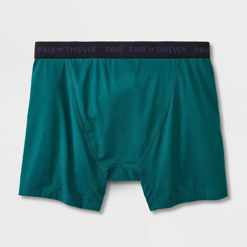 Pair of Thieves Men's Striped Preppy Super Fit Boxer Briefs 2pk - Green M