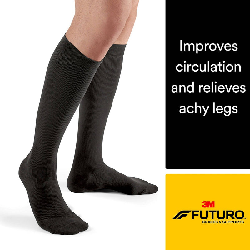 FUTURO Men's Dress Socks - Black - Medium