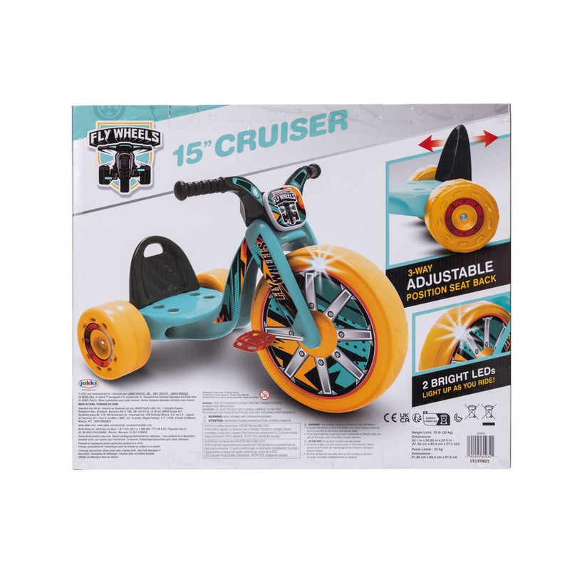 Jakks Pacific 15" Fly Wheel Cruiser Kids' Tricycle with 3 Position Seat