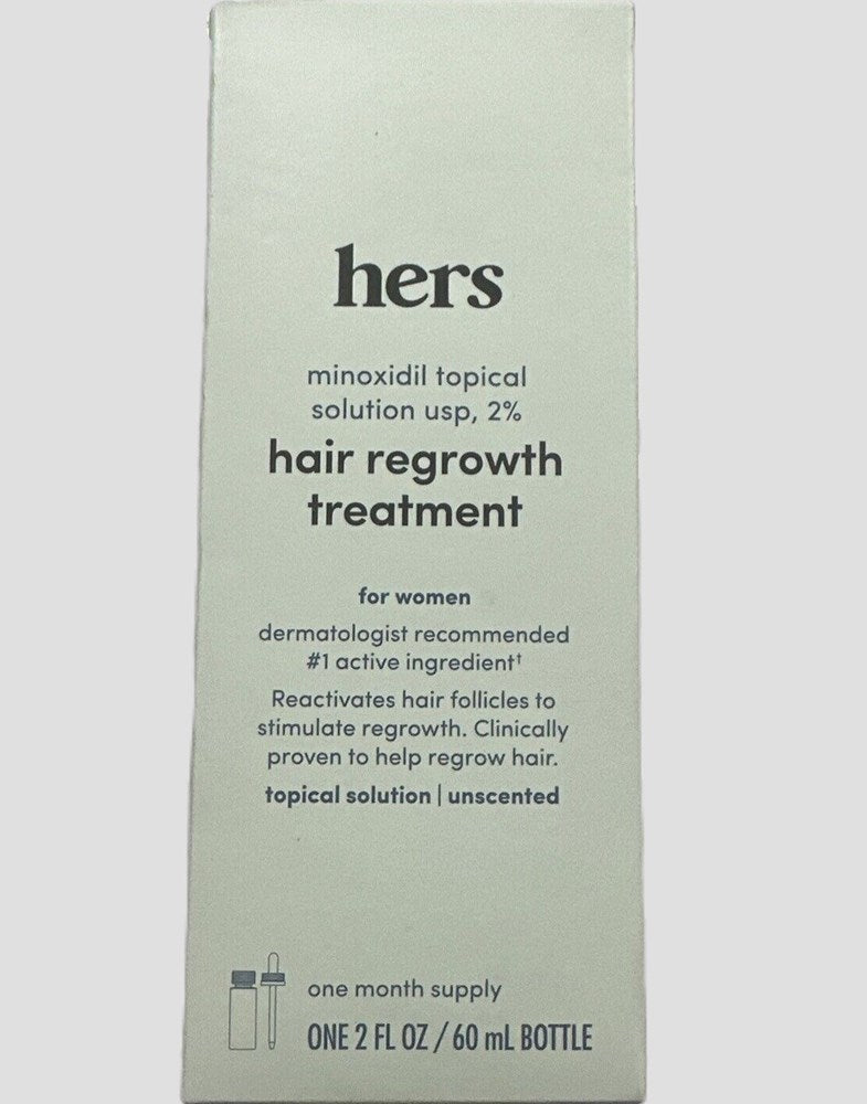 hers Minoxidil 2% Topical Hair Regrowth Solution - 2fl oz - EXP. JUL 2025