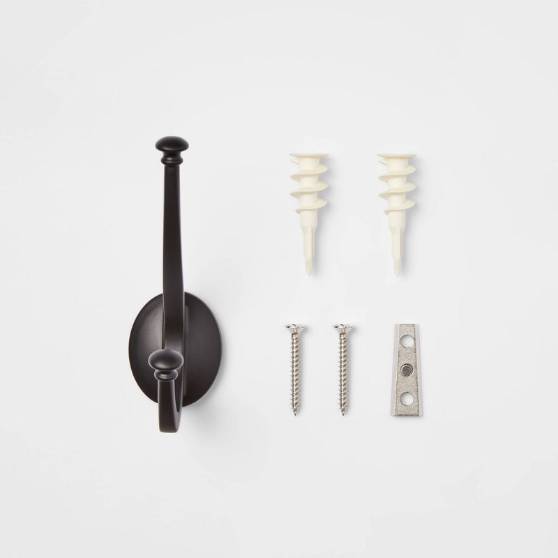 New Traditional Double Hook Matte Black - Threshold