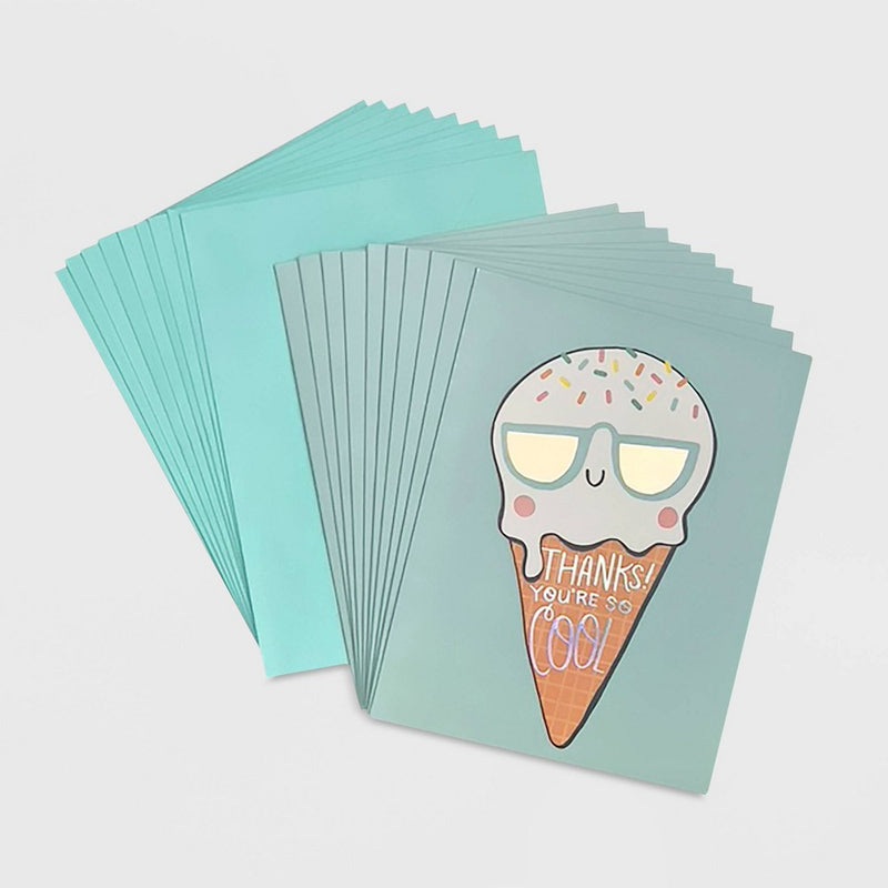 Paper Riot Co. 10ct 'Thanks! You're so Cool' Ice Cream Boxed Card Set
