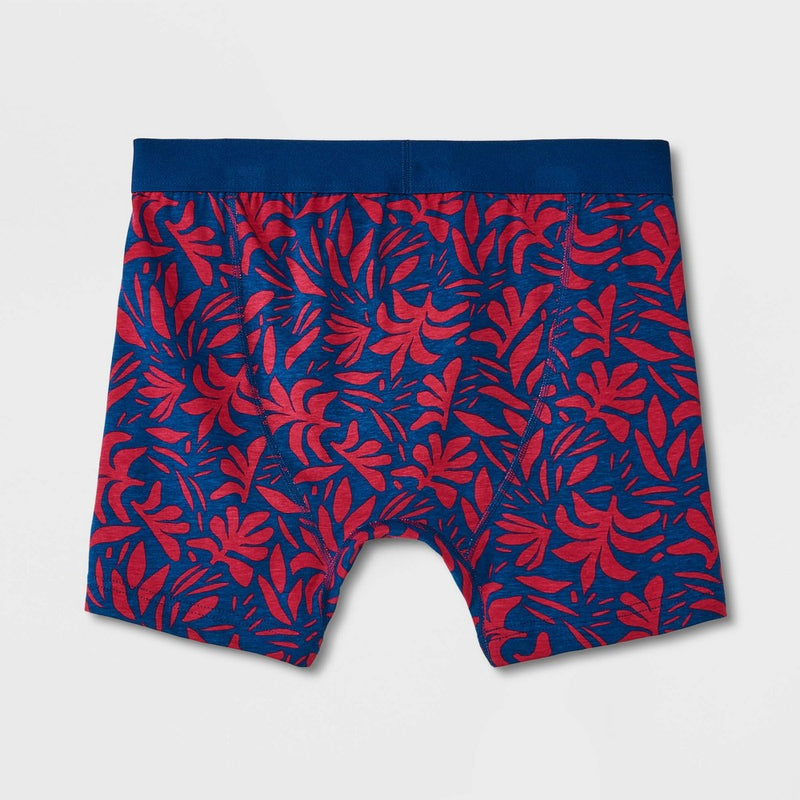 Men's Floral Print Boxer Briefs 2pk - Goodfellow & Co Blue/Red XL