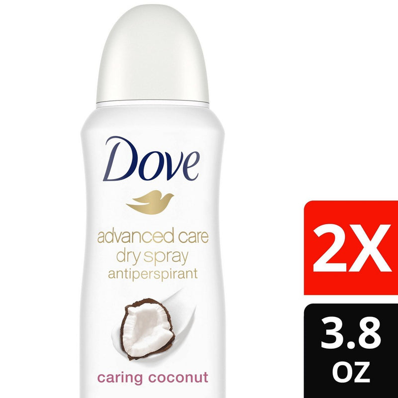 Dove Beauty Caring Coconut Dry Spray Antiperspirant Deodorant - 3.8oz/2ct