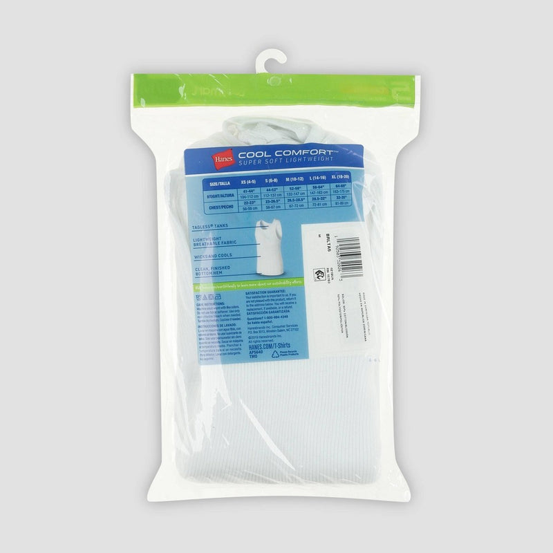 Hanes Boys' Solid 5pk Ribbed Tank - White XL