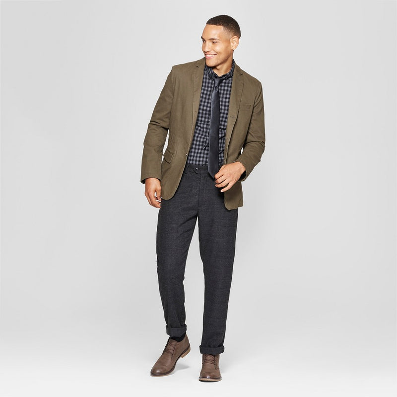 Men's Plaid Slim Tie - Goodfellow & Co Black One Size