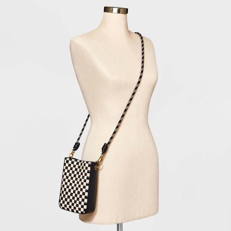 Check Print Phone Crossbody Bag - Universal Thread Black