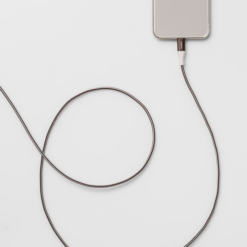 4' Lightning to USB-A Braided Cable - heyday Black/White/Gunmetal