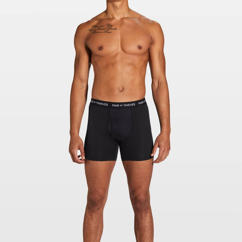 Pair of Thieves Men's Super Fit Paint Splatter Boxer Briefs 2pk - Black/Blue S