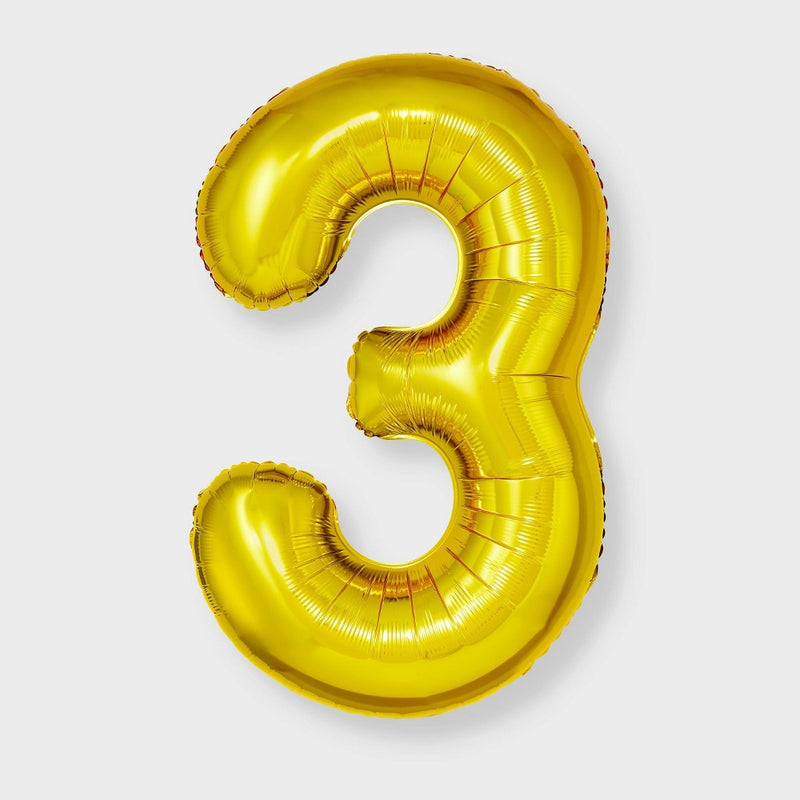 34" Number 3 Foil Balloon - Spritz