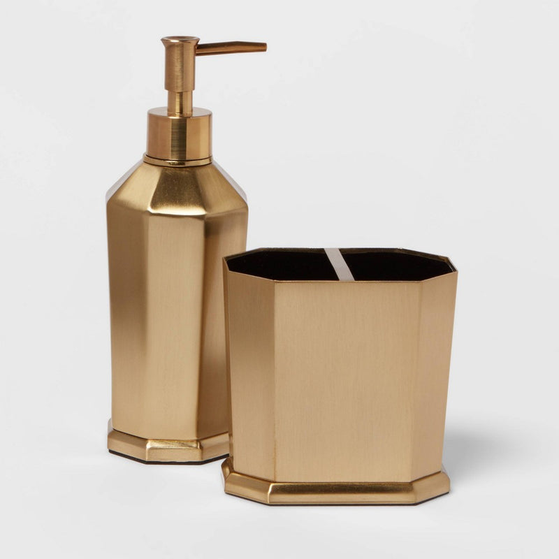 Solid Soap Pump Faceted Gold - Threshold