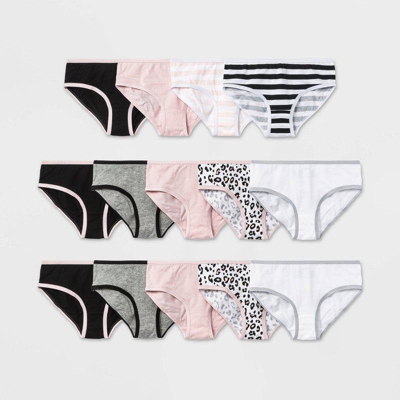 Girls' 14pk Animal Print Cotton Hipsters - Cat & Jack 14