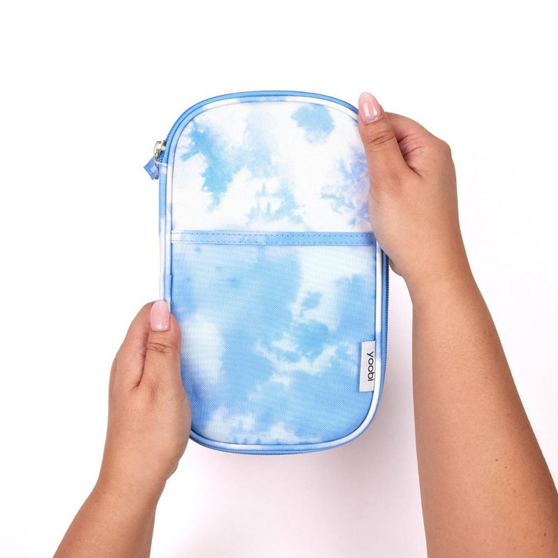 Single Zip Pencil Organizer Powder Blue Tie Dye - Yoobi