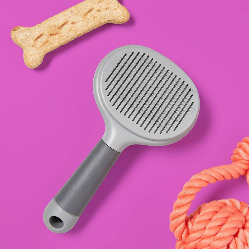 Self Clean Slicker Dog Brush Grooming Tool - M - up & up