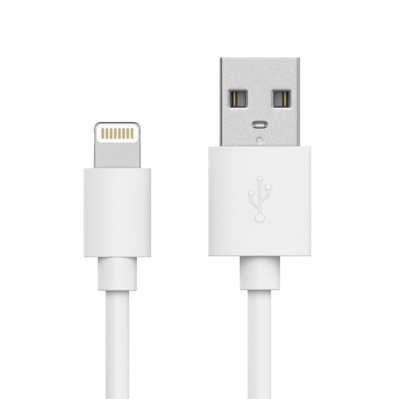 Just Wireless 6' TPU Lightning to USB-A Cable - White