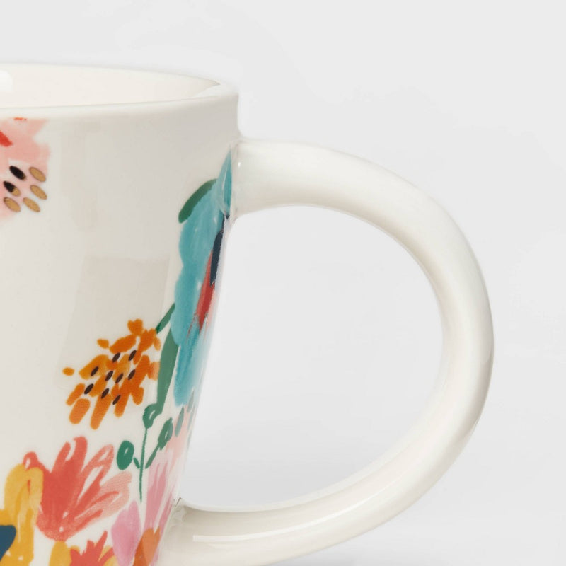 16oz Stoneware Monogram Floral Mug Q - Opalhouse (LOCAL PICKUP ONLY)