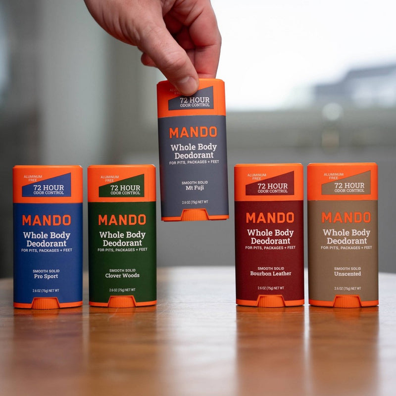 Mando Whole Body Deodorant - Men's Aluminum-Free Smooth Solid Stick Deodorant - Mt Fuji - 2.6oz