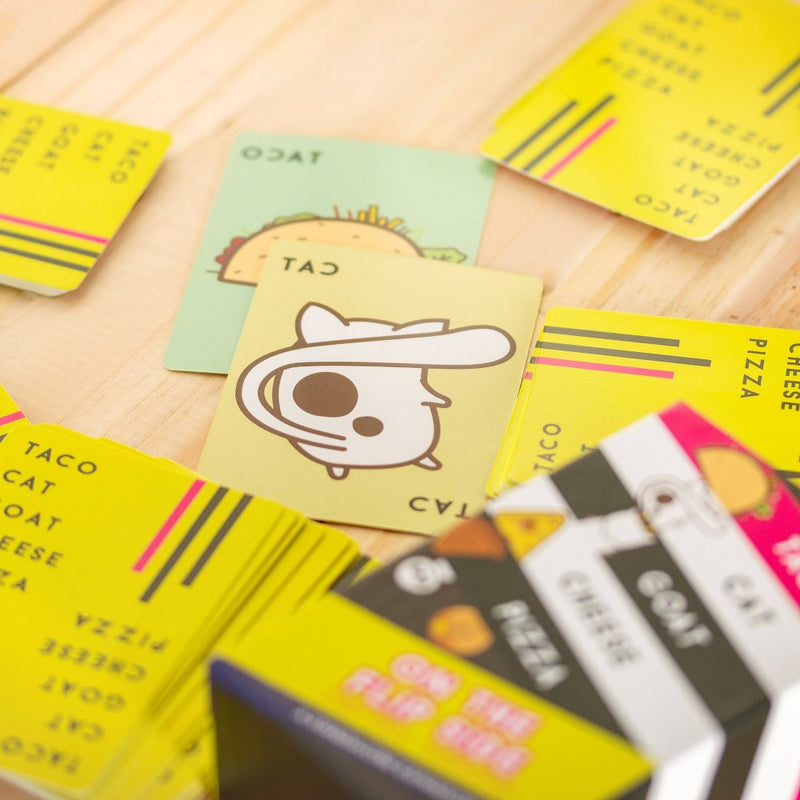 Taco Cat Goat Cheese Pizza On The Flip Side Card Game