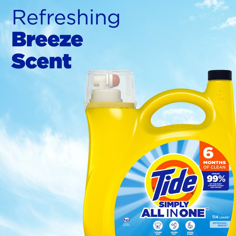 Tide Simply Refreshing Breeze Liquid Laundry Detergent - Clean & Fresh - 168 fl oz