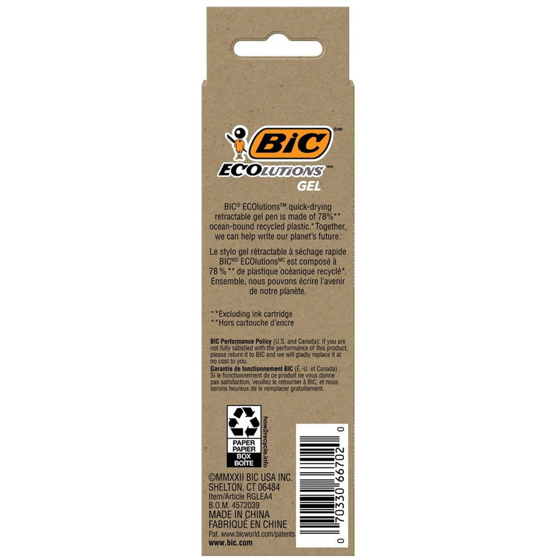 BiC 4ct Gel Pen Ocean-Bound ECOlutions Assorted Ink