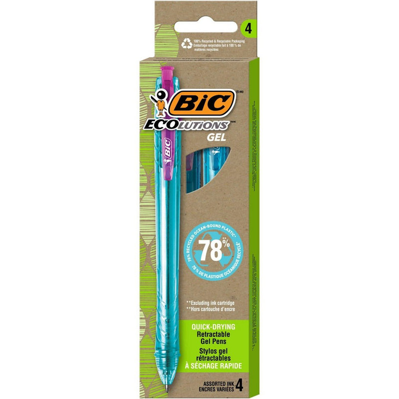 BiC 4ct Gel Pen Ocean-Bound ECOlutions Assorted Ink