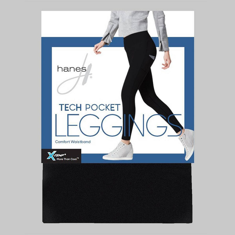 Hanes Slim Straight Tech Pocket Leggings - Black XL