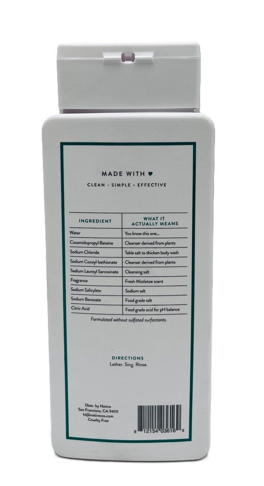 Native Body Wash - Limited Edition - Fresh Mistletoe - Sulfate Free - 18 fl oz