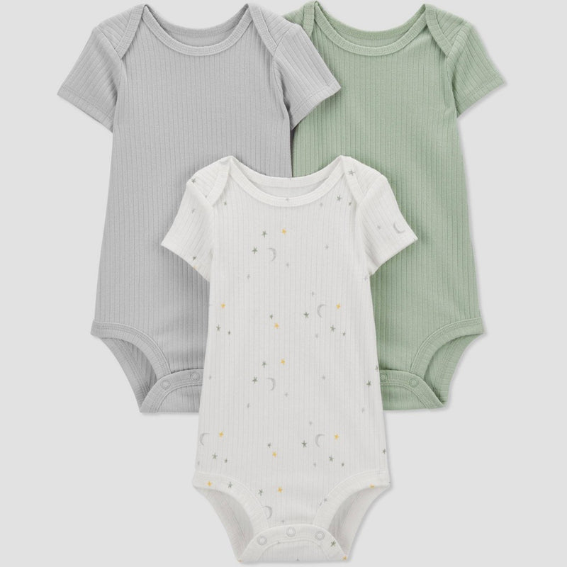 Carter's Just One You Baby 3pk Bodysuit - Green/White 3M