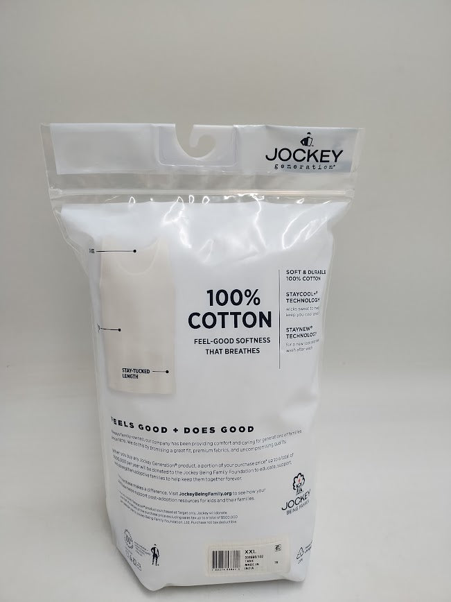 Jockey Generation Men's Stay New Cotton Tank 3pk - White XXL