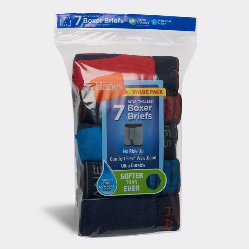 Hanes Boys' 7pk Boxer Briefs - Colors May Vary M