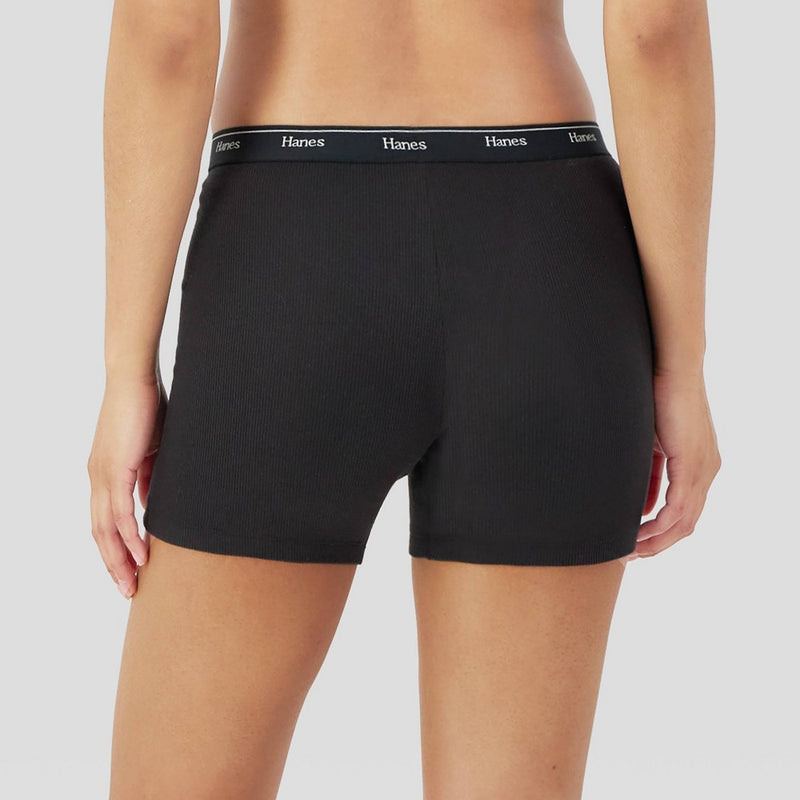 Hanes Women's 4pk Originals Boxer Briefs - White/Red/Black XXL